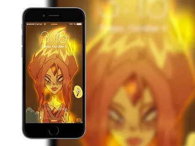 Flame phone adventure art digital fanart flame lock phone photoshop princess screen time wallpaper