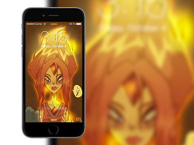 Flame phone adventure art digital fanart flame lock phone photoshop princess screen time wallpaper
