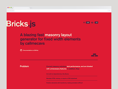 Bricks demo page digital github grid js layout masonry swiss ui ux web