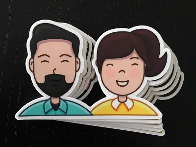 Sticker Us - Printed! illustration people print sticker stickermule