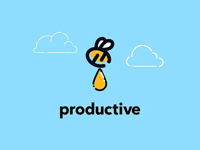 Be productive bee cloud honey outline productivity sky
