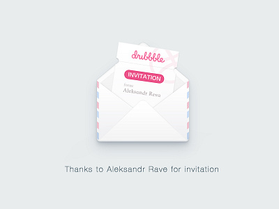 Thanks To Aleksandr Reva For Invitation debut dribbble invite thank thankyou