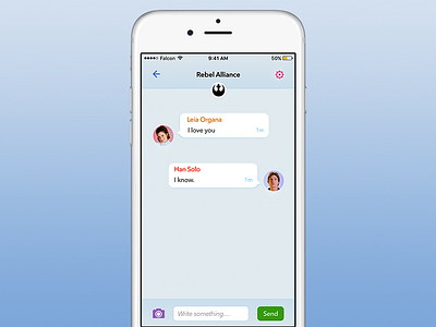 Daily UI #013 - Direct Messaging app comments daily ui dailyui direct messaging message messaging social star wars ui design user interface