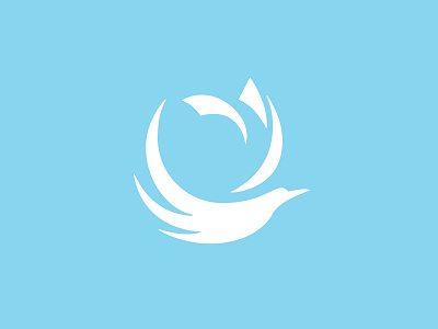 Flapp bird blue cloud icon logo paper
