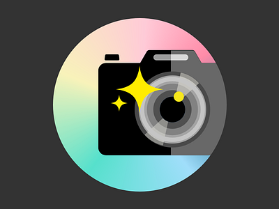 Glitter Camera Icon app camera flat glitter icon logo photography