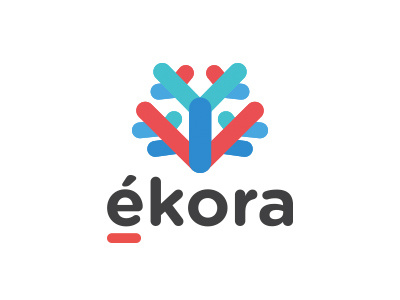 Ékora coral reef logo sea