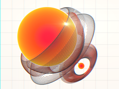 gaze // daily 3d after effects c4d cinema 4d cinema4d daily data digital orange ui ux