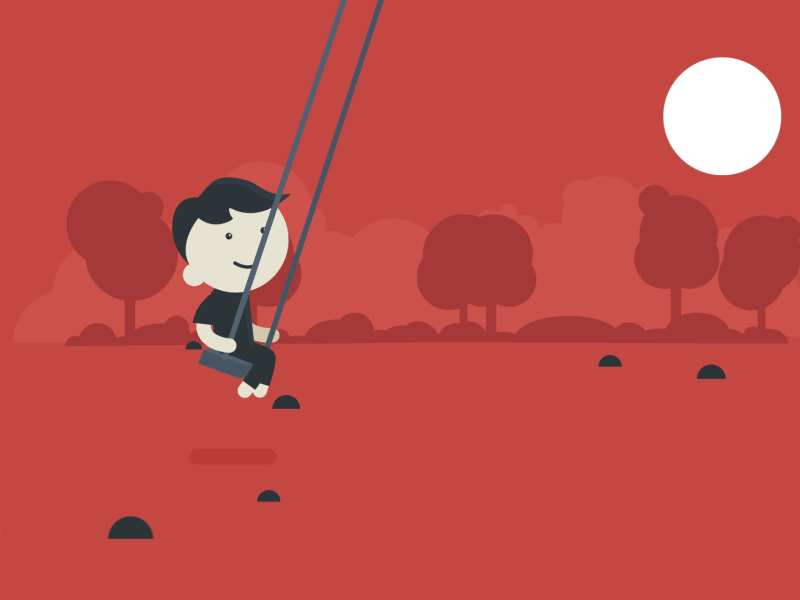 Swing Fail 2d animated animation cute design fail flat gif inspired kid rebound swing