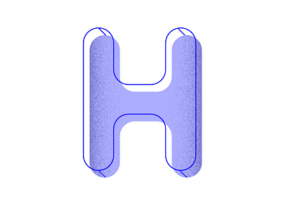 H font letter stipple type