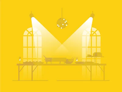 Celebrate banquet disco ball monotone party