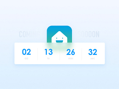 Day048 | Coming Soon blue blur clean coming comingsoon countdown dailyui day48 icon soon