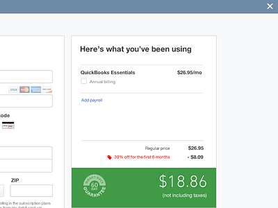 QuickBooks Subscription Page Redesign quickbooks redesign ux web