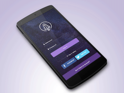 Rocket Sign Up Screen daily ui mobile sign up ui design