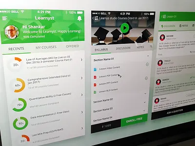 Course progress Flow app clean course dashboard easy education interface ios list mobile progress ui