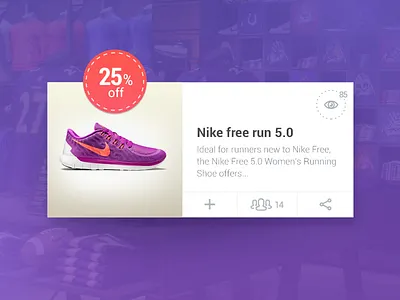 Offer Widget bangalore card coupon icons india nike offer psd shoe social view widget
