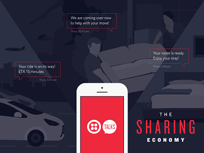 The Sharing Economy apps communications economy illustration mobile sharing signage twilio twilio talks usecases