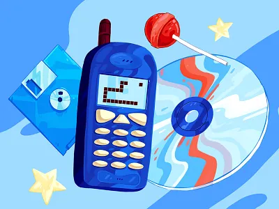 90s Stuff 90s cd floppy disk nokia optical storage snake