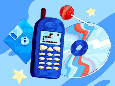 90s Stuff 90s cd floppy disk nokia optical storage snake