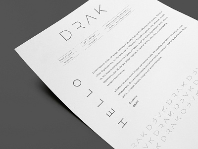Drak Letterhead Design black blur brand drak effect grey identity letterhead design logo design white