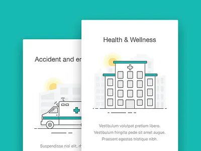 Healthcare - Walkthrough Screens app healthcare hospital illustration medical mobile onboarding typography ui vector walkthrough web