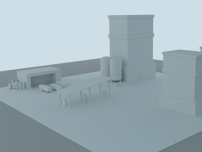 Factory WIP blender low poly wip