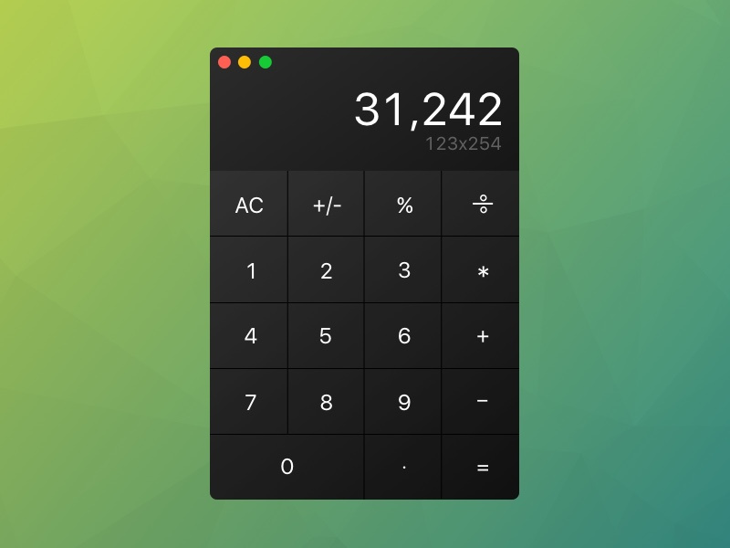 Example of Simple calculator UI