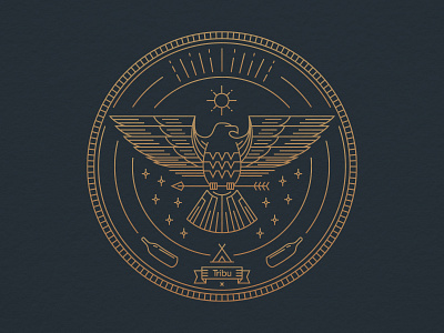 Eagle Coaster arrow badge eagle illustration tribal