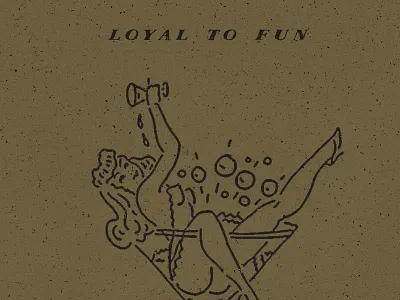 LOYAL babe black bubbly gold illustration tattoo