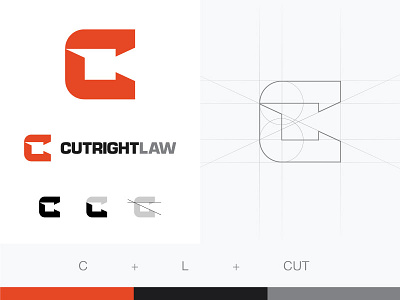 Cutright Law c construction cut geometric industrial l law lawyer legal logo logos minimalistic