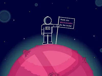 First Shot astronaut debut first shot illustration space vector