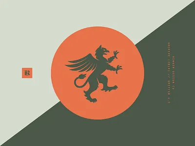Griffin - Simplified branding design griffin heraldry identity illustration logo reject rinker