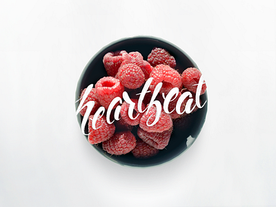 Heartbeat baby hand lettering heartbeat letter lettering raspberry script tmoneydesign type typography