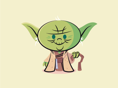 Lil BFF Yoda character design digital art star wars vector yoda