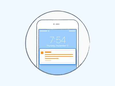 Push-notification blue illustration liquid mobile orange phone push notification retention