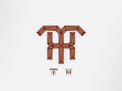 "TH" Monogram logo branding golden logo monogram th