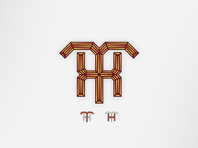"TH" Monogram logo branding golden logo monogram th