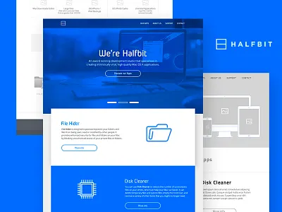 Landing Page blue clean design halfbit interface landing page mac onepage sketchapp software ui ux