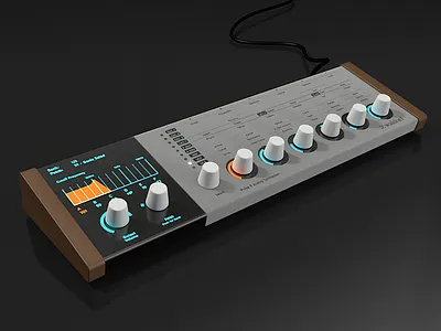 Pulse 3 Analog Synthesizer 3d c4d design hardware music rendering synth synthesizer ui