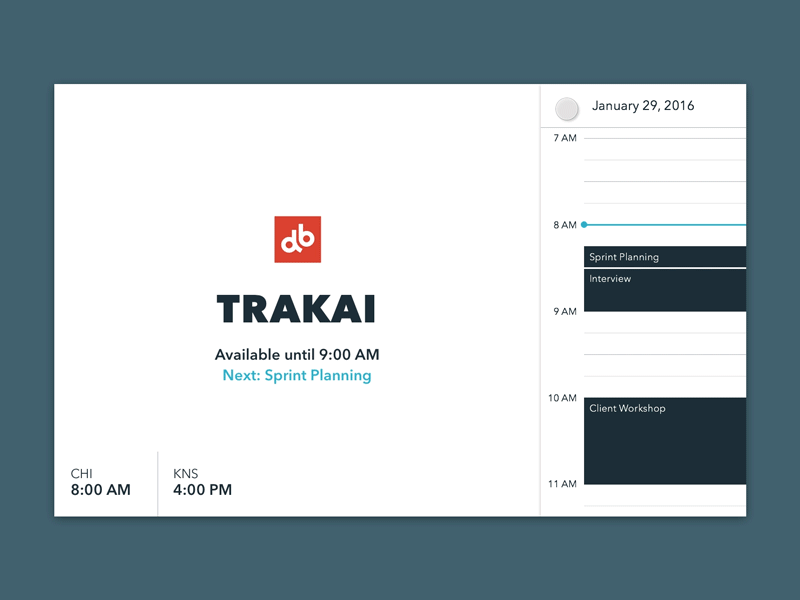 Conference Room App animation app calendar conference room devbridge prototype tablet transitions ui user interface ux