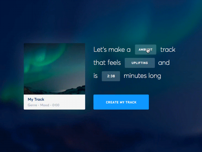 Jukedeck compose create flat jukedeck music natural language form track ui ux