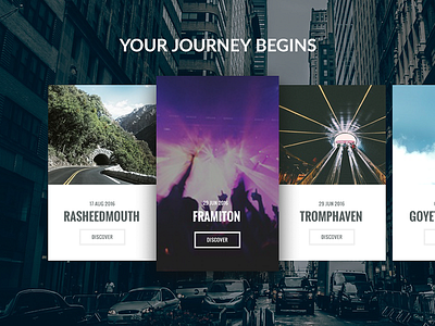 Journey Begins – Cards cards carousels craft gallery morganadalmeida ui user interface