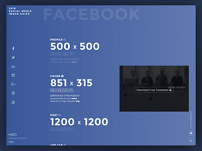 Social Media Image Guide social media ui ux web design website