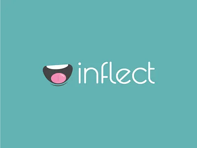 Inflect Logo app illustration inflect logo mouth smile tongue vector
