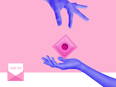 Dribbble Debut condom dribbble dribbble debut hands minimalism thank you