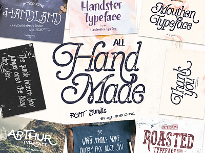 All Handmade Font Bundle font old school retro typeface typography vector victorian vintage