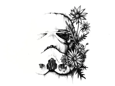 Star Wars with Flowers :: 1 flowers handdrawn illustration star wars starwars