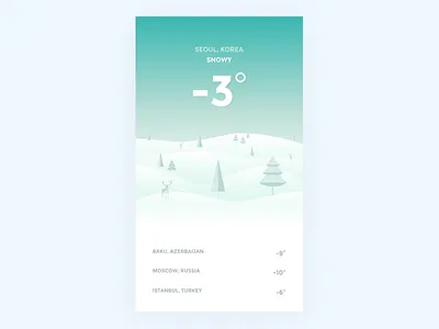 Weather app green iphone seoul snow ui weather