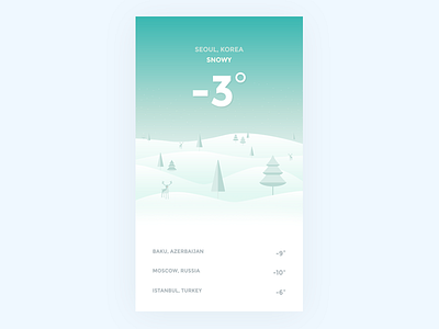 Weather app green iphone seoul snow ui weather