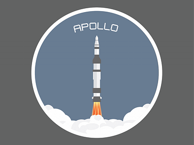 Apollo Sticker apollo illustration laptop rocket space sticker