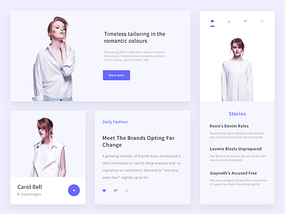 UI Elements app elements fashion header minimal navigation news profile story ui ui web